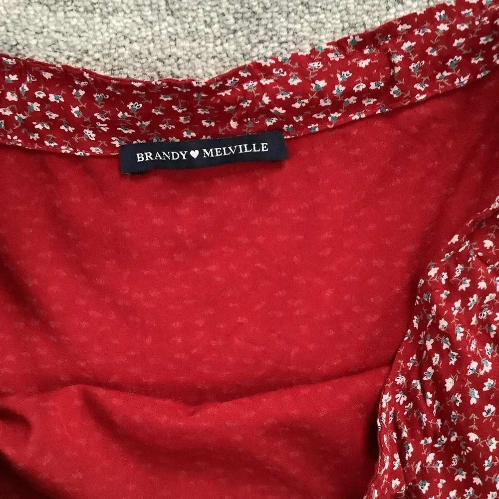 Brandy Melville Drawstring Ditsy Floral Mini Skirt Sz. M - Picture 4 of 5